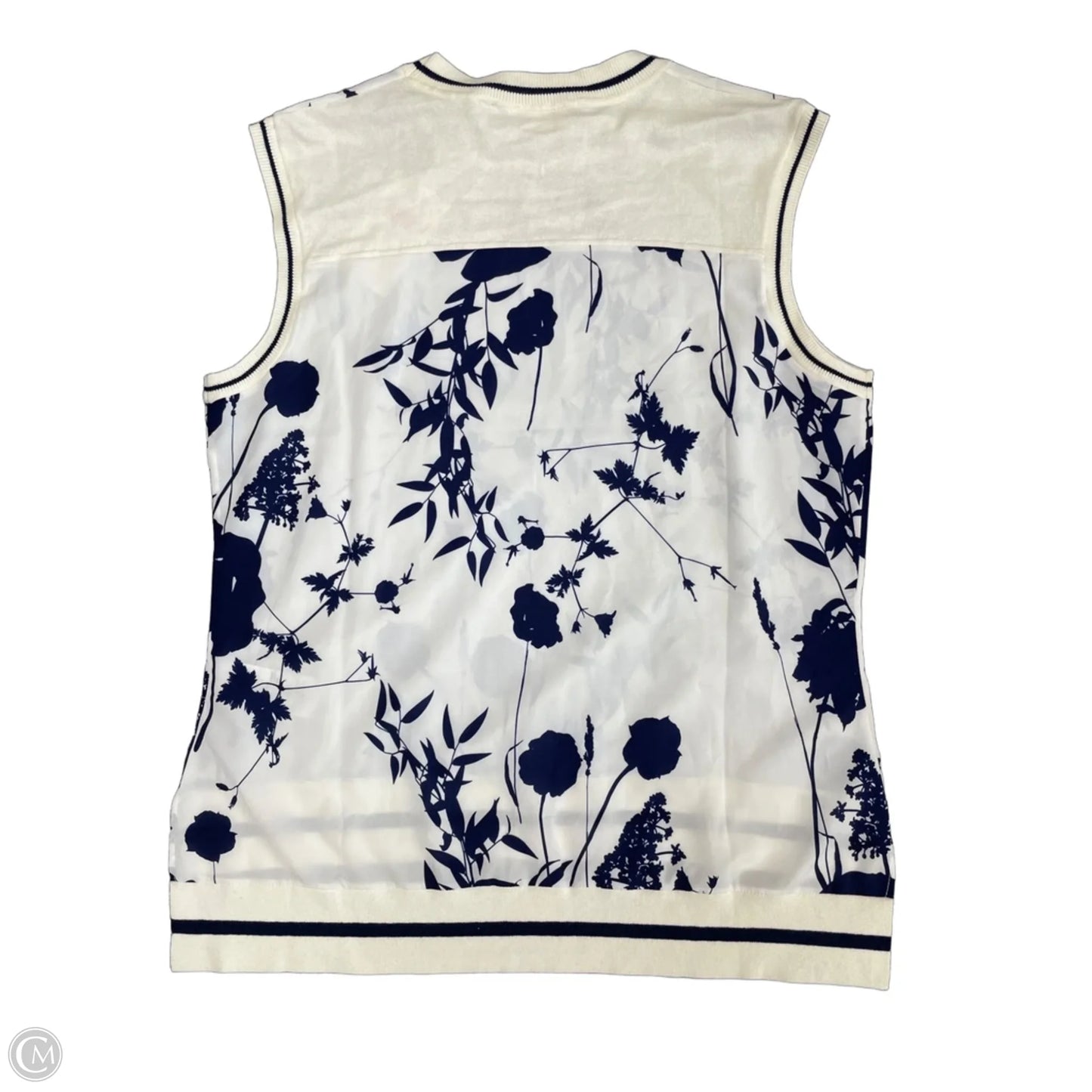 Top Sleeveless By Ted Baker In Blue & White, Size: 10