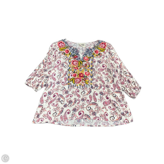 Top 3/4 Sleeve By Savanna Jane In Multi-colored, Size: 2x