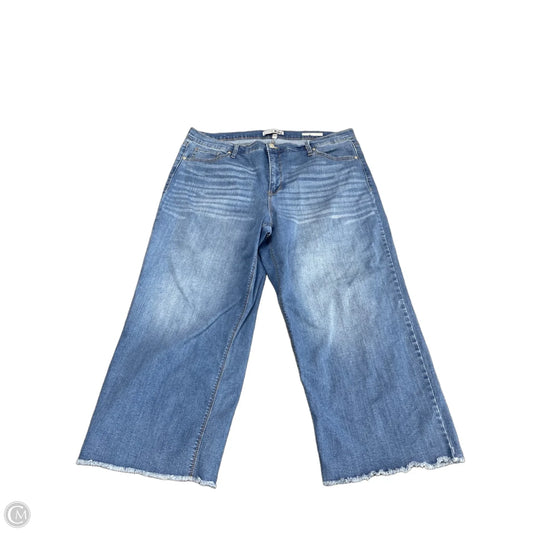 Jeans Wide Leg By Code Blue In Blue Denim, Size: 18