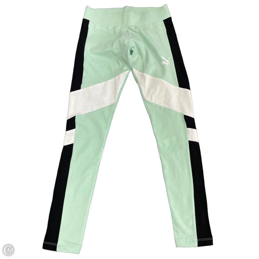 Athletic Leggings By Puma In Black & Green, Size: Xl