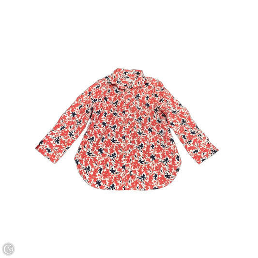 Top Long Sleeve By Chicos In Blue & Red & White, Size: 6