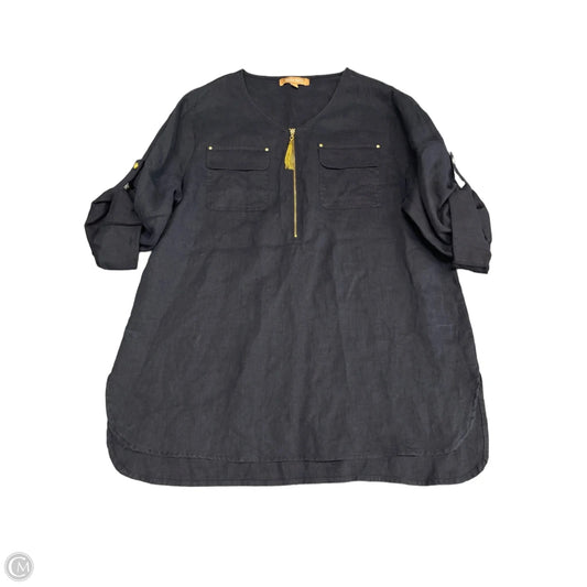 Tunic Short Sleeve By Ellen Tracy In Navy, Size: L