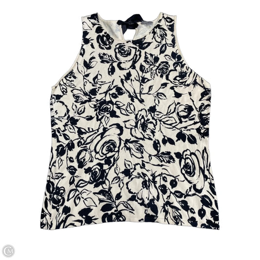 Top Sleeveless By Ann Taylor In Black & Cream, Size: L