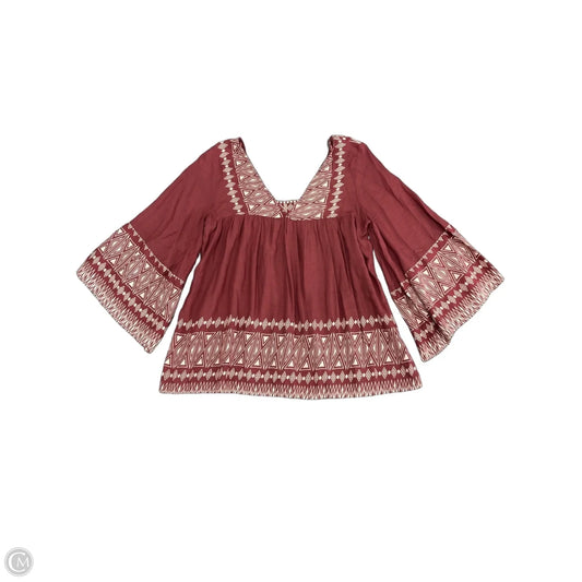 Top Long Sleeve By World Market In Maroon, Size: M