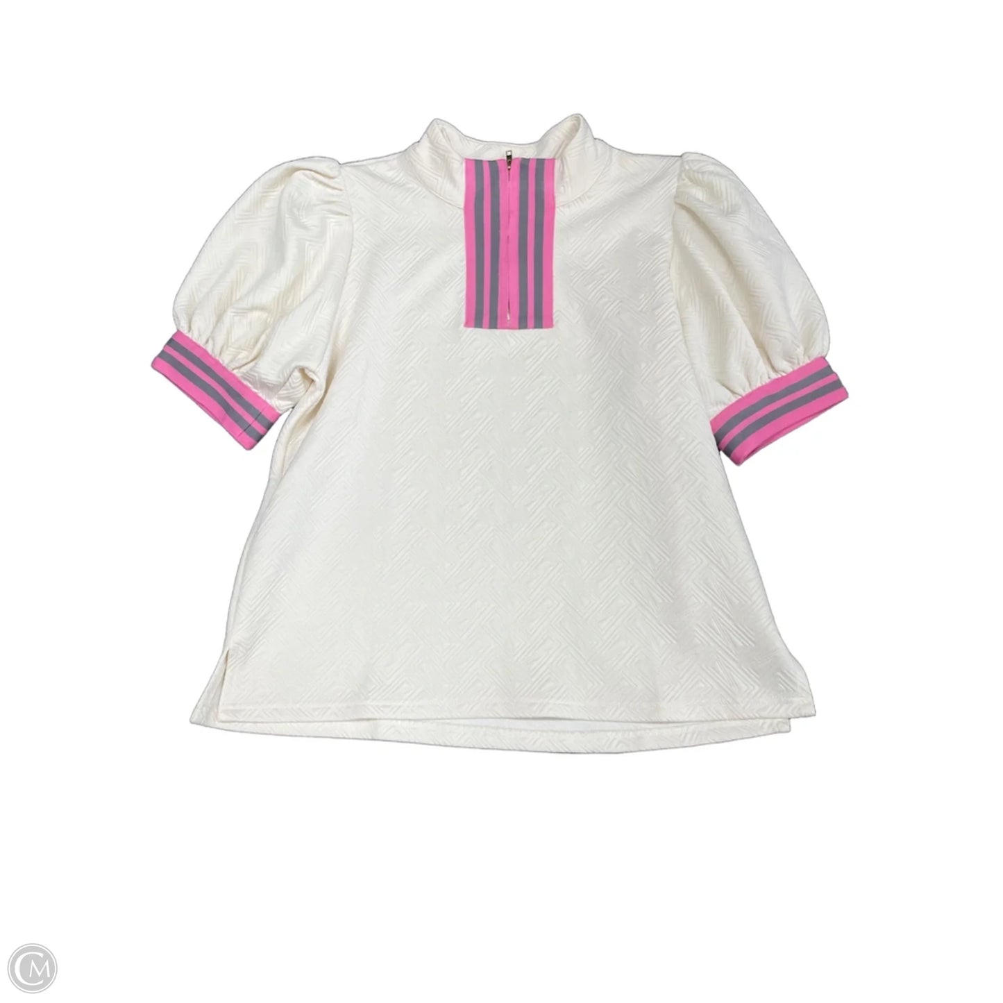 Top Short Sleeve By Jodifl In Cream & Pink, Size: S