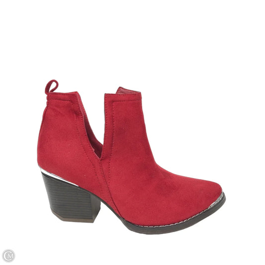 Boots Ankle Heels By Journee In Red, Size: 6.5