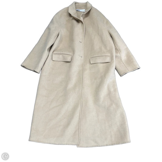 Coat Parka By Zara In Cream, Size: Xs