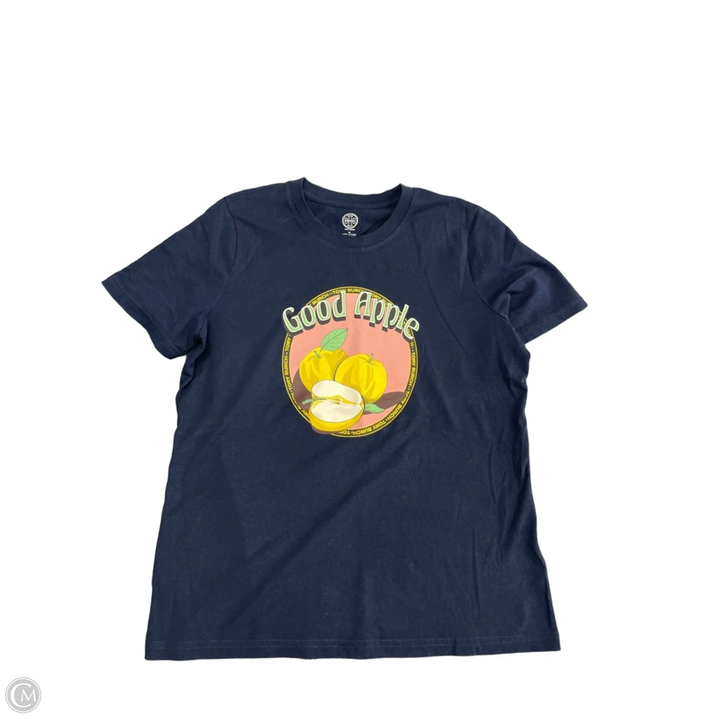 Top Short Sleeve Designer By Tory Burch In Navy, Size: M