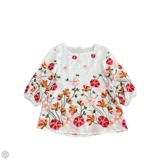 Top 3/4 Sleeve By Clothes Mentor In White, Size: Sp