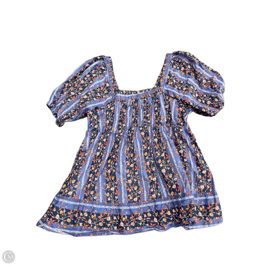 Top Short Sleeve By Free People In Blue & Orange, Size: M