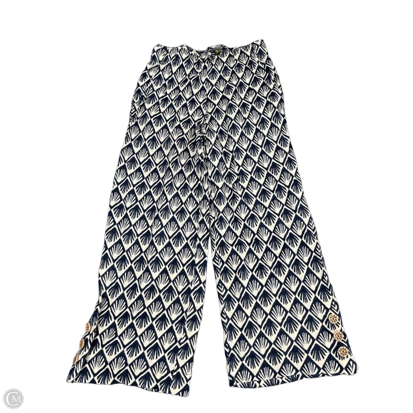 Pants Set 2pc By C And C In Blue & Cream, Size: S