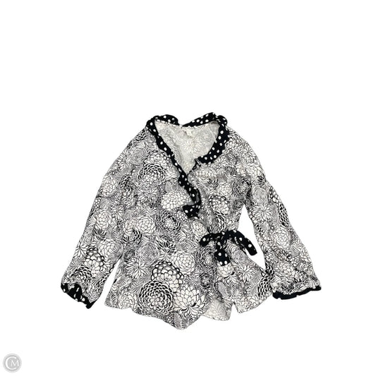 Blouse Long Sleeve By Cato In Black & White, Size: S