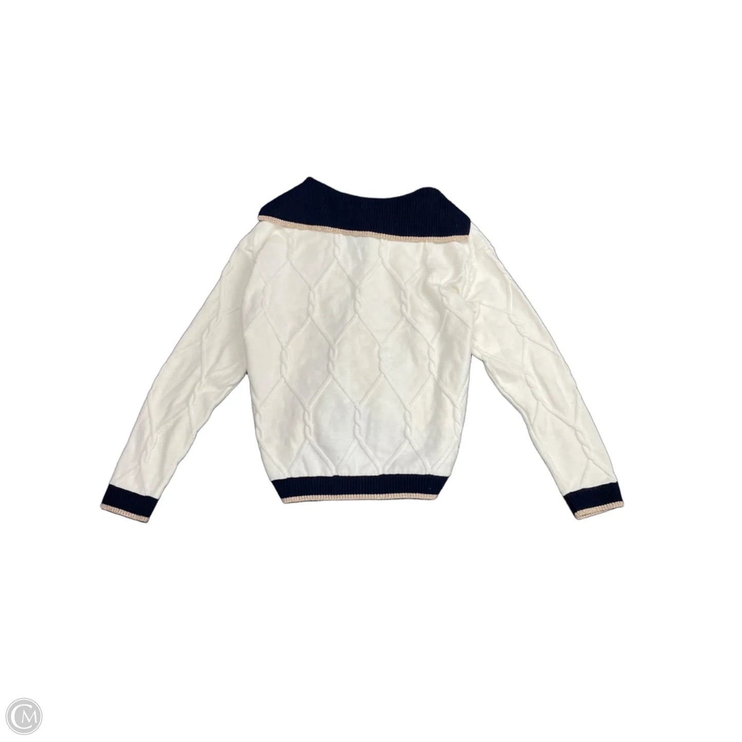 Sweater By Talbots In Blue & Cream, Size: Mp