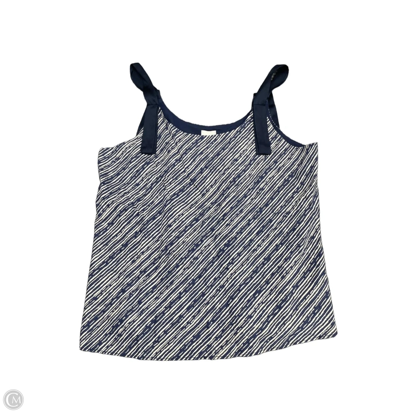 Blouse Sleeveless By Nic + Zoe In Blue & White, Size: M