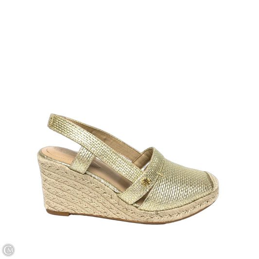 Shoes Heels Wedge By Lauren By Ralph Lauren In Gold, Size: 8.5