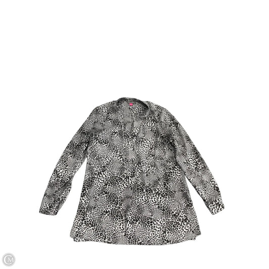 Blouse Long Sleeve By Vince Camuto In Black & Grey, Size: S