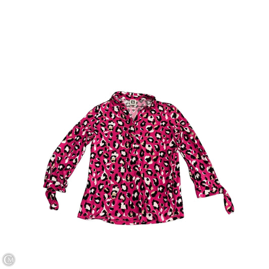 Top Long Sleeve By Anne Klein In Black & Pink, Size: S