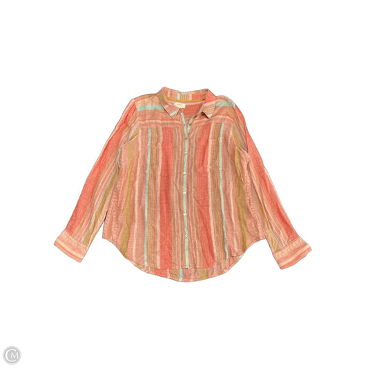 Top Long Sleeve By Maeve In Orange, Size: 14