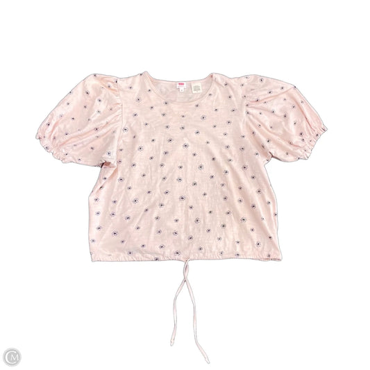 Top Short Sleeve By Levis In Black & Pink, Size: M