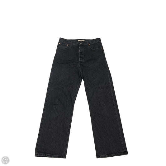 Jeans Straight By Levis In Black Denim, Size: 12