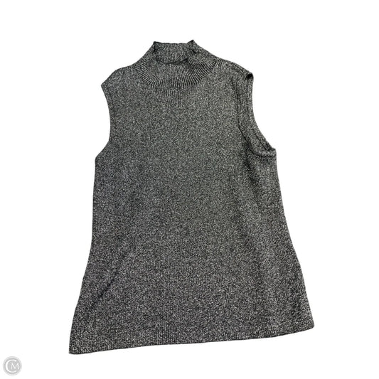 Top Sleeveless By Investments In Black & Silver, Size: 2x