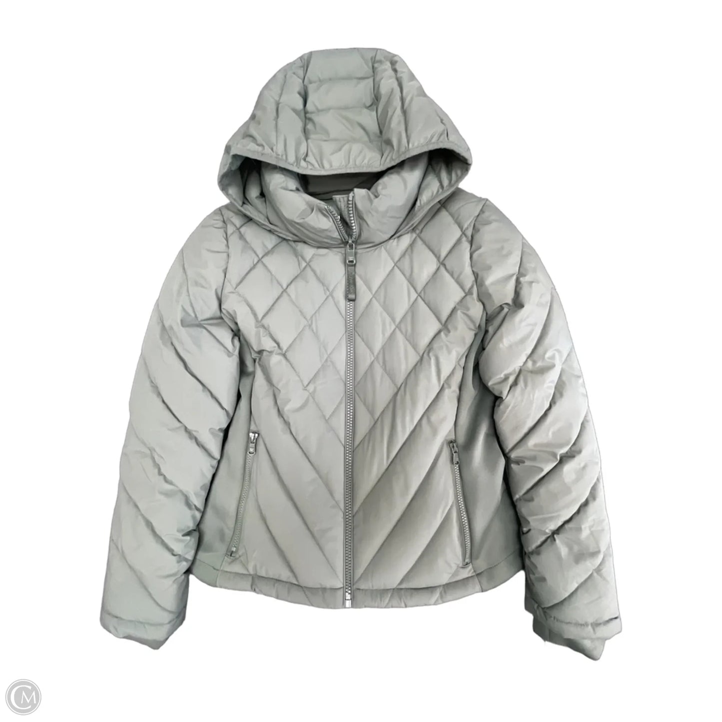 Jacket Puffer & Quilted By Calvin Klein In Green, Size: M