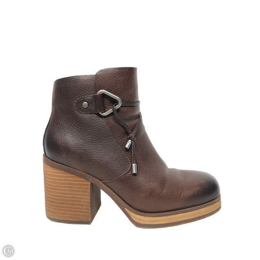 Boots Ankle Heels By Korks In Brown, Size: 7