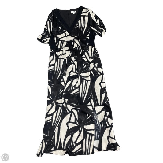 Dress Casual Midi By Dkny In Black & Cream, Size: S