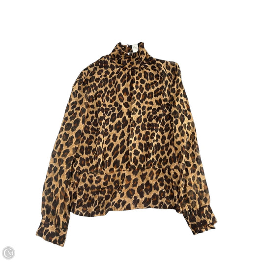 Blouse Long Sleeve By Chetta B In Animal Print, Size: 12