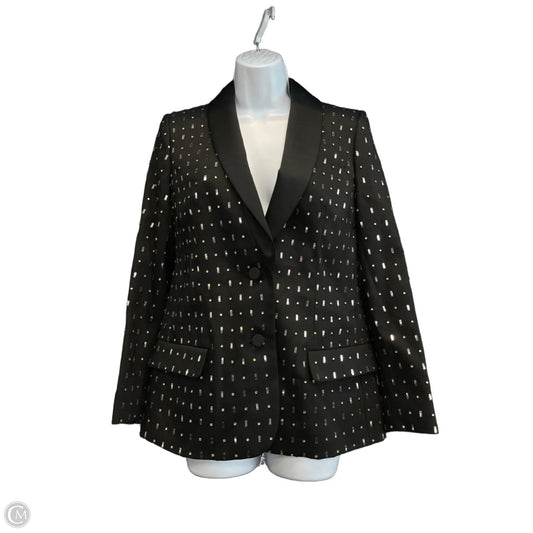 Blazer Luxury Designer By Valentino-garavani In Black & Silver, Size: 2