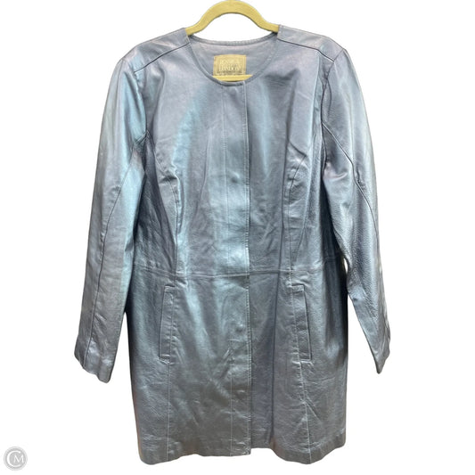 Coat Leather By Jessica London In Blue, Size: 18