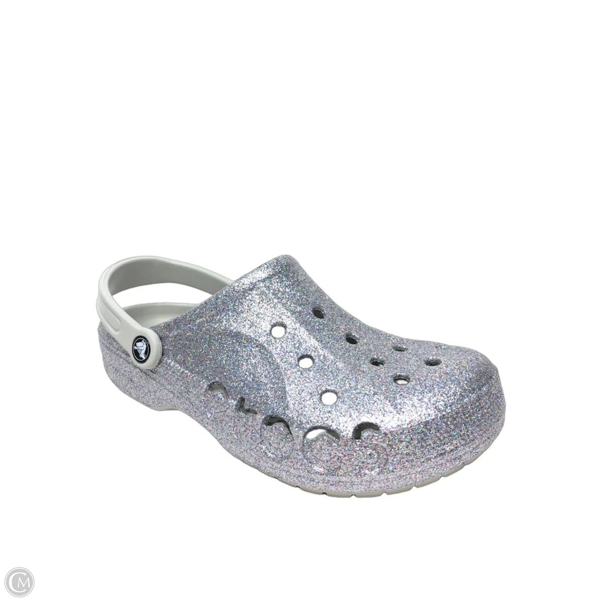 Shoes Flats By Crocs In Silver, Size: 11
