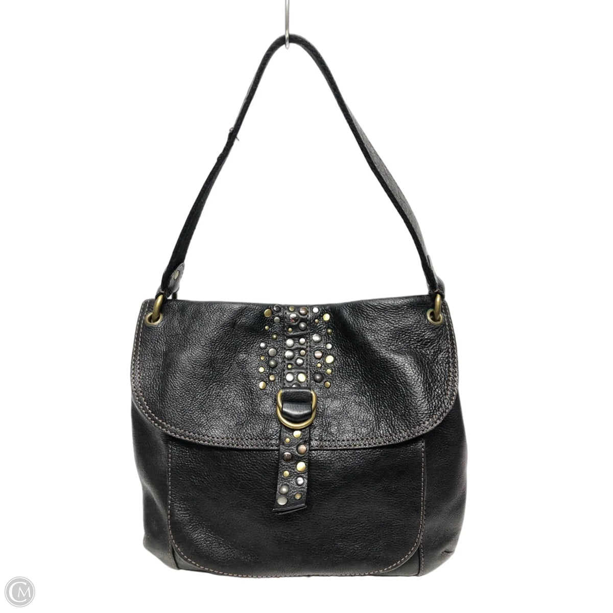 Handbag Leather By Fossil, Size: Medium