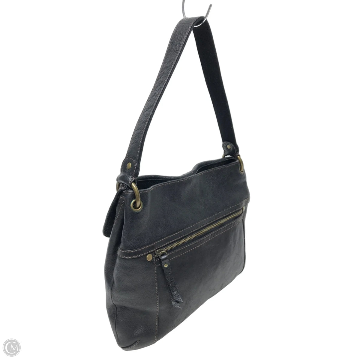Handbag Leather By Fossil, Size: Medium