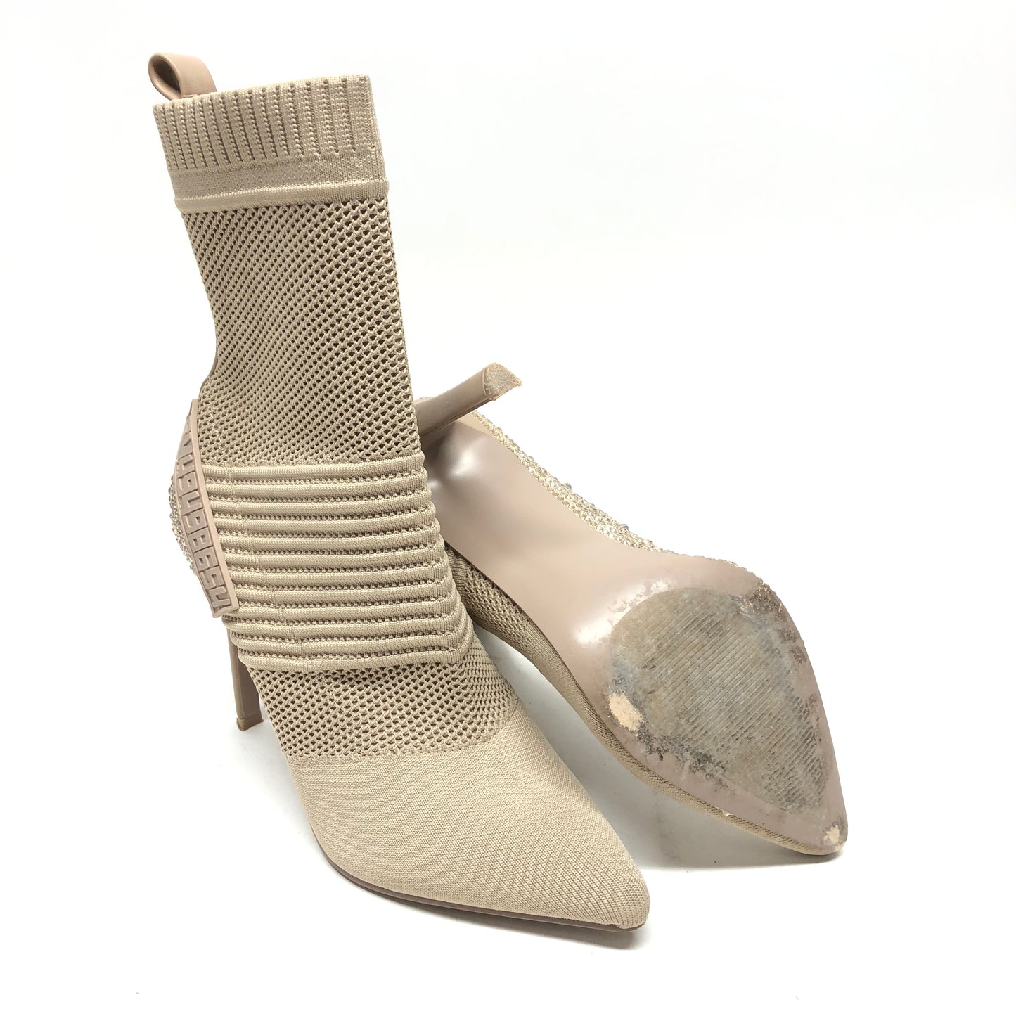 Cream Boots Ankle Heels Steve Madden, Size 8