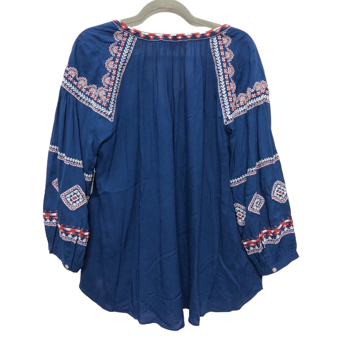 Top Long Sleeve By Loft In Blue & Red & White, Size: L