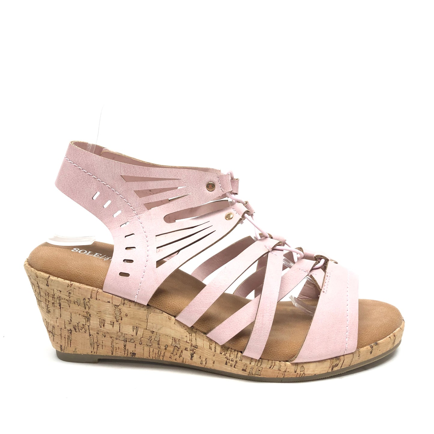 Sandals Heels Wedge By Clothes Mentor In Pink, Size: 9