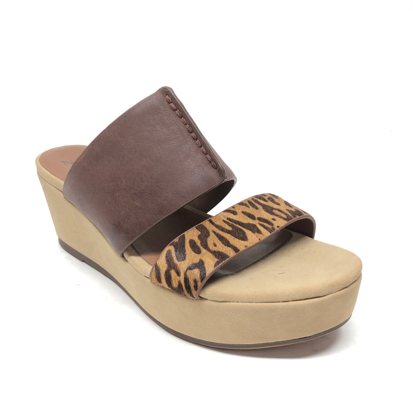 Sandals Heels Wedge By Naturalizer In Animal Print, Size: 6.5