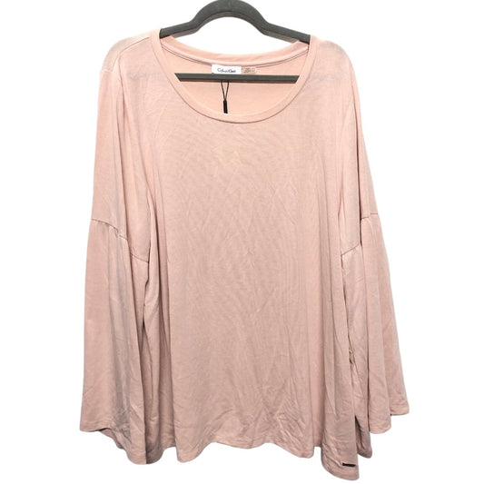 Top Long Sleeve By Calvin Klein In Pink, Size: 2x