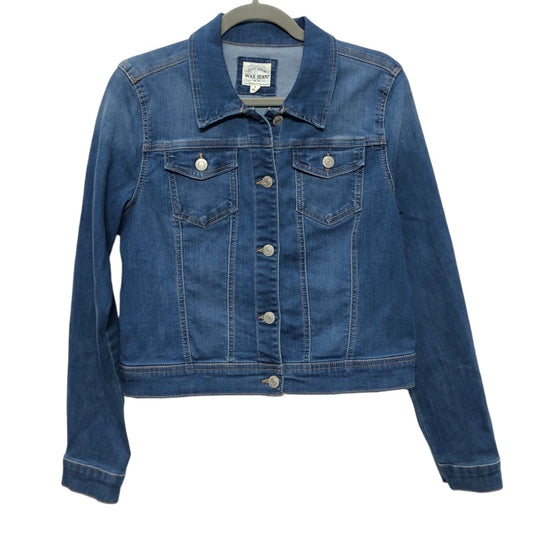 Jacket Denim By Clothes Mentor In Blue Denim, Size: L