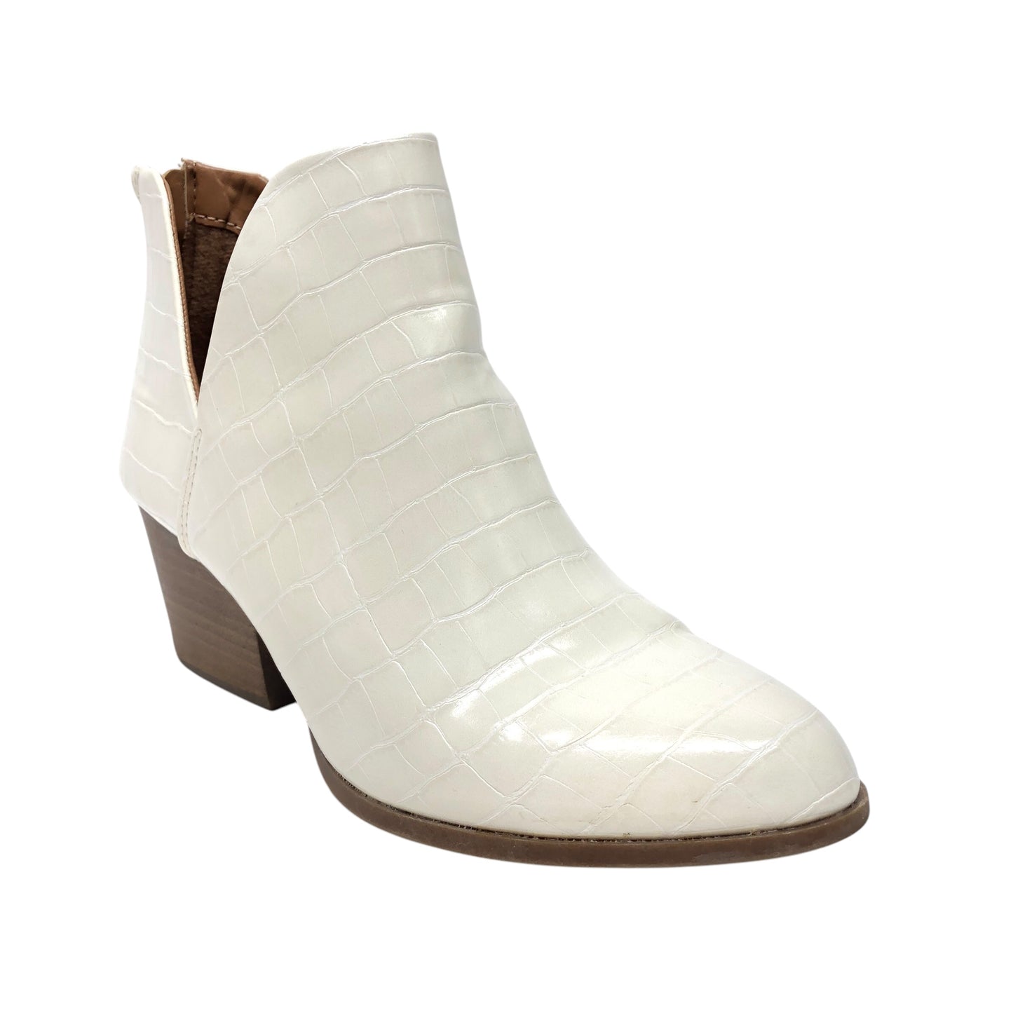 Boots Ankle Flats By So In Ivory, Size: 6.5