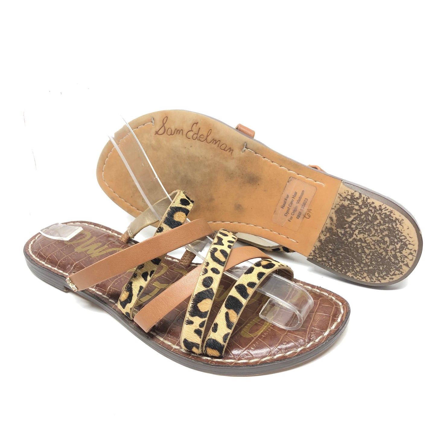 Leopard Print Sandals Flats Sam Edelman, Size 6.5