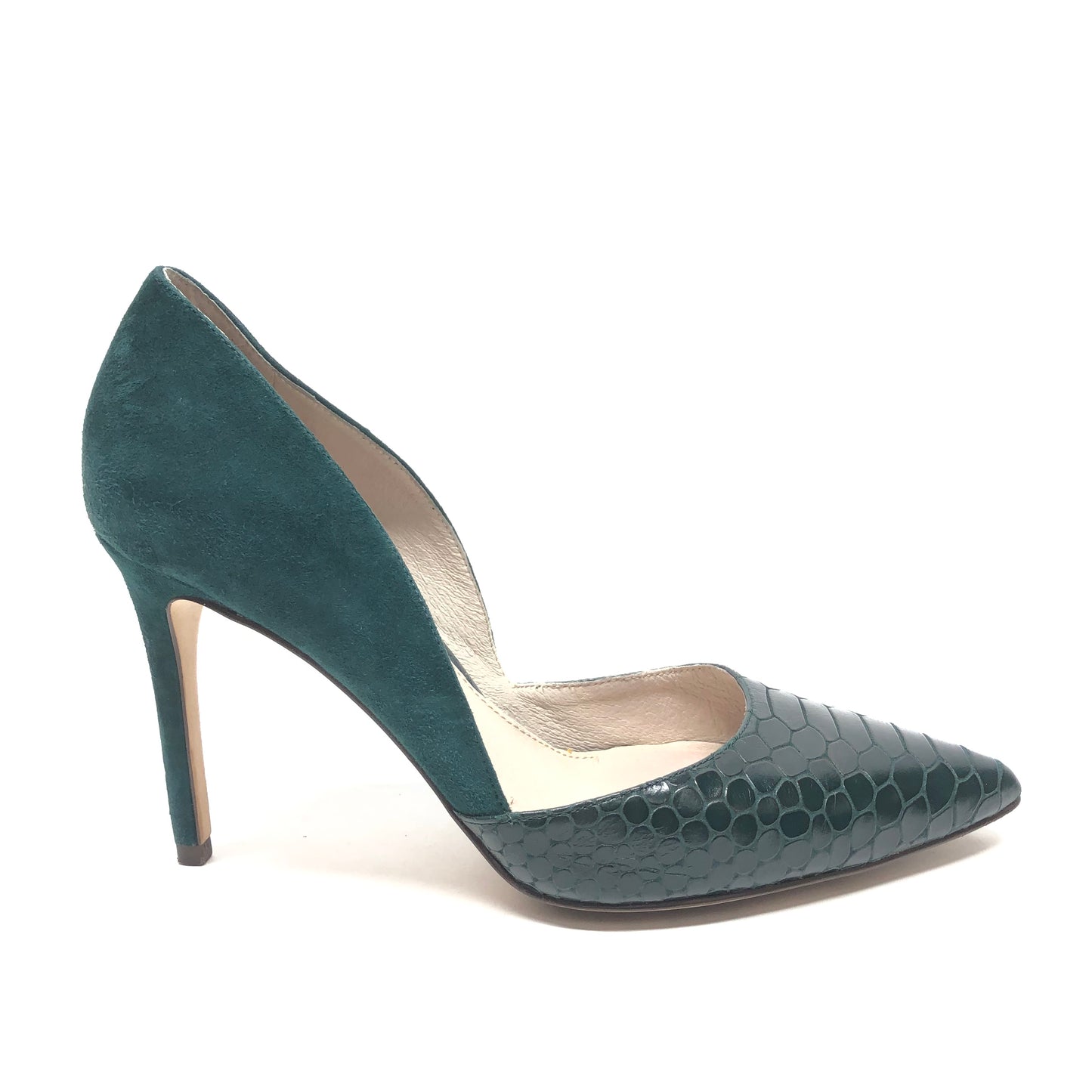 Green Shoes Heels Stiletto Louise Et Cie, Size 7.5