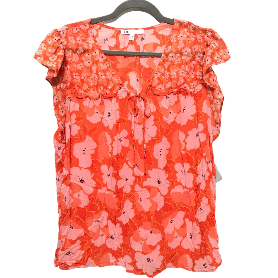 Orange Blouse Short Sleeve Dr2, Size Xxl