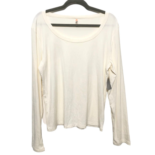 Ivory Top Long Sleeve Basic Mono B, Size 2x