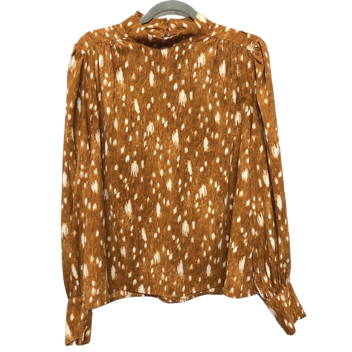 Blouse Long Sleeve By Express In Bronze, Size: M