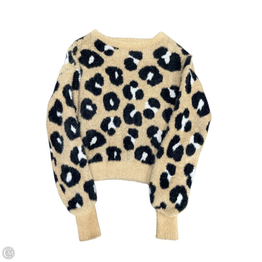 Sweater By Express In Leopard Print, Size: Xs