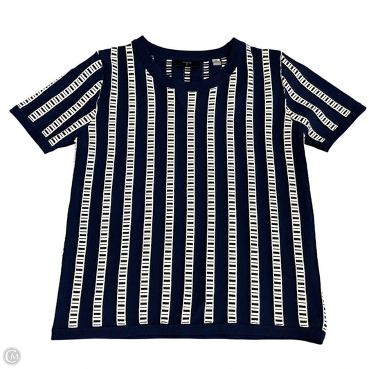 Top Short Sleeve By Tahari In Navy, Size: S