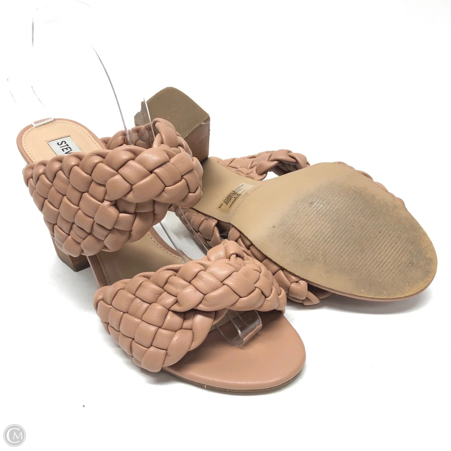 Sandals Heels Block By Steve Madden In Tan, Size: 9