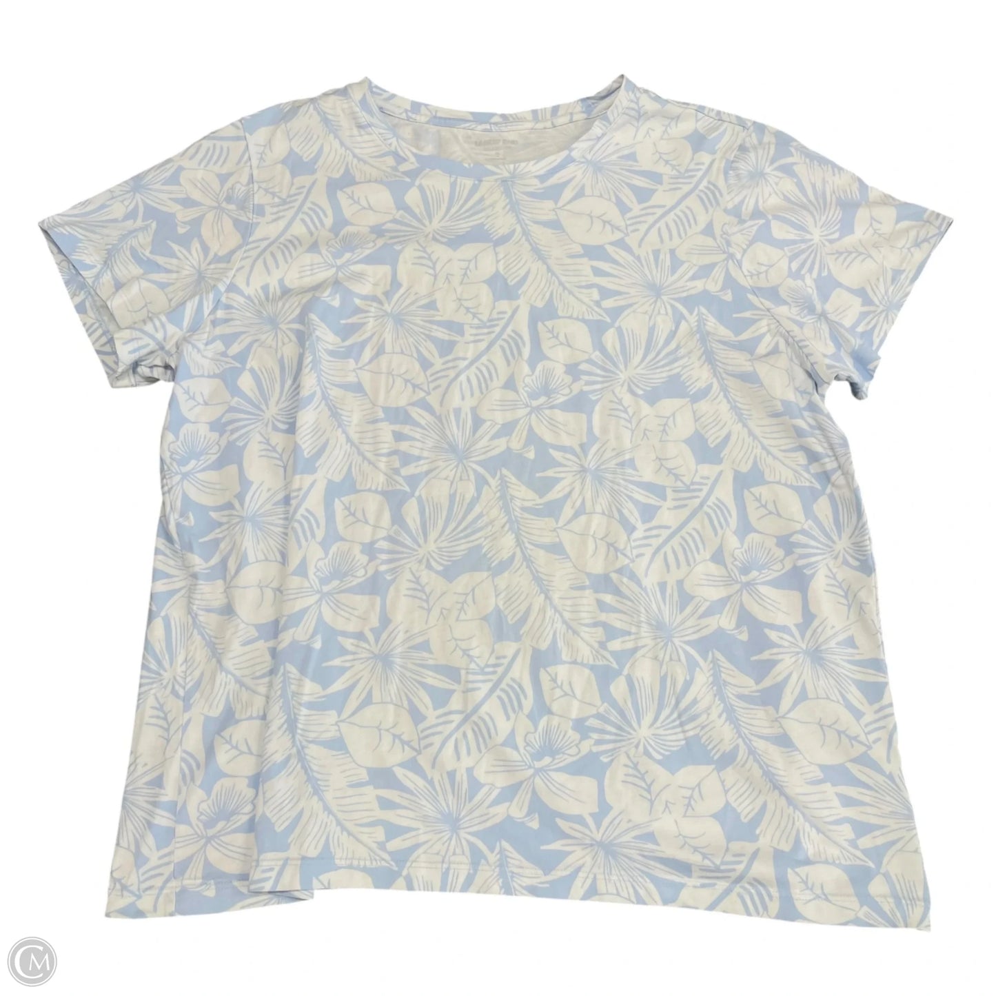 Top Short Sleeve Basic By Lands End In Blue & White, Size: Xl